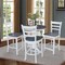 International Concepts 36 in. Solid Wood Round Top Pedestal Counter Height Dining Table with 4 Stools, White/Heather Gray K05-36RT-27B-S6172-4 - alternate 4